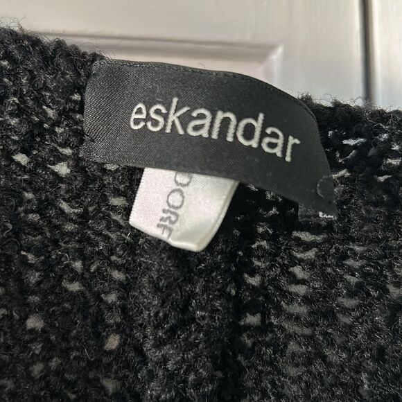 Amazing Eskander Long Line Black boucle wool and mohair sweater coat - ONE SIZE - Picture 2 of 11